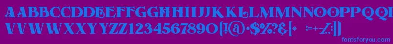 Forestregular Font – Blue Fonts on Purple Background