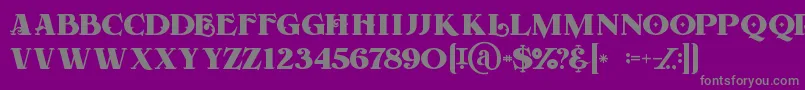 フォントForestregular – 紫の背景に灰色の文字