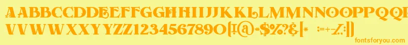 Forestregular Font – Orange Fonts on Yellow Background