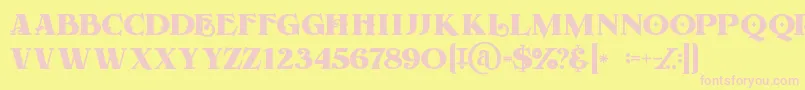 Forestregular Font – Pink Fonts on Yellow Background