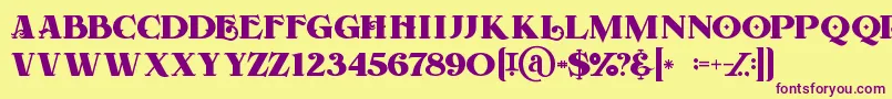 Forestregular Font – Purple Fonts on Yellow Background