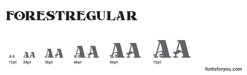 Forestregular Font Sizes