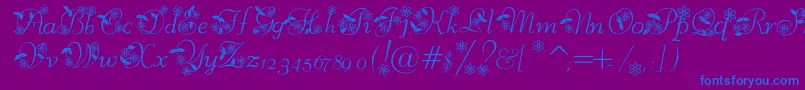 McBlossoms-fontti – siniset fontit violetilla taustalla