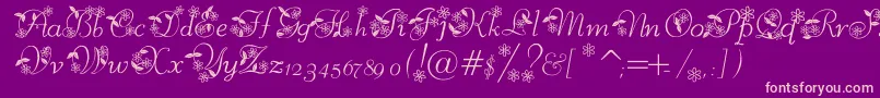 McBlossoms Font – Pink Fonts on Purple Background