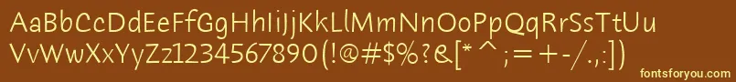 HumanaSansItcLight Font – Yellow Fonts on Brown Background