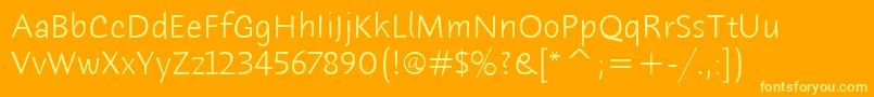 HumanaSansItcLight Font – Yellow Fonts on Orange Background