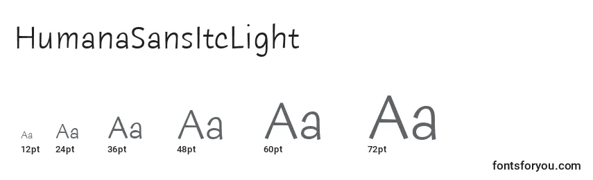 HumanaSansItcLight Font Sizes