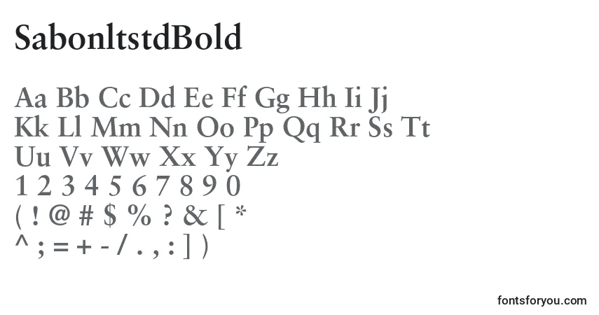 A fonte SabonltstdBold – alfabeto, números, caracteres especiais