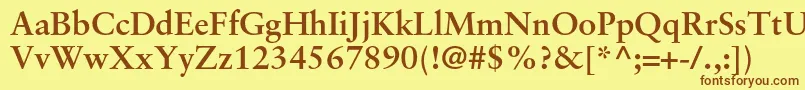 SabonltstdBold Font – Brown Fonts on Yellow Background