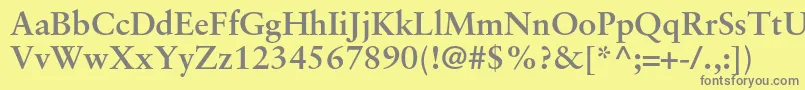 フォントSabonltstdBold – 黄色の背景に灰色の文字