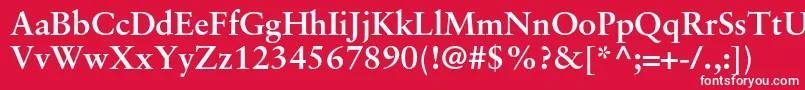 フォントSabonltstdBold – 赤い背景に白い文字