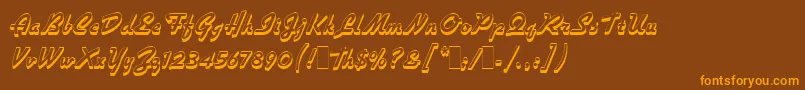 GilliesGothicExBdShadedLetPlain.1.0 Font – Orange Fonts on Brown Background