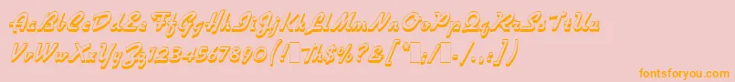 GilliesGothicExBdShadedLetPlain.1.0-Schriftart – Orangefarbene Schriften auf rosa Hintergrund