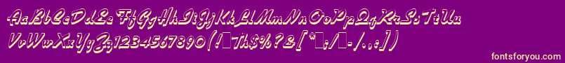 GilliesGothicExBdShadedLetPlain.1.0 Font – Yellow Fonts on Purple Background