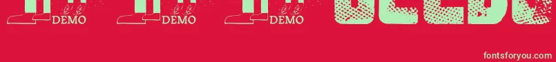 フォントFt3to – 赤い背景に緑の文字