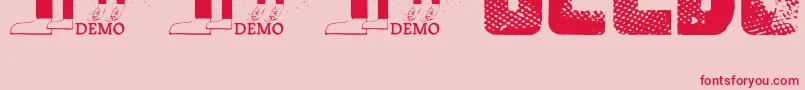 Ft3to-Schriftart – Rote Schriften auf rosa Hintergrund