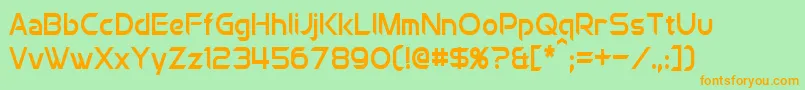 ChromiaCondensed Font – Orange Fonts on Green Background