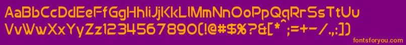 ChromiaCondensed Font – Orange Fonts on Purple Background
