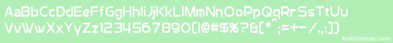 ChromiaCondensed-Schriftart – Weiße Schriften auf grünem Hintergrund