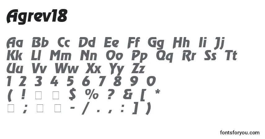 Agrev18フォント–アルファベット、数字、特殊文字
