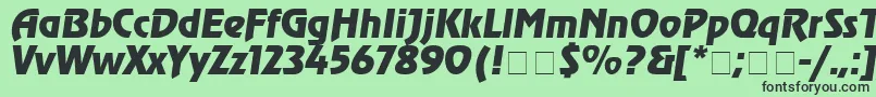 フォントAgrev18 – 緑の背景に黒い文字