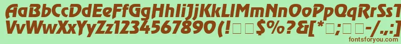 Agrev18 Font – Brown Fonts on Green Background