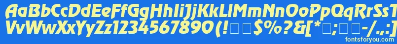 Agrev18 Font – Yellow Fonts on Blue Background