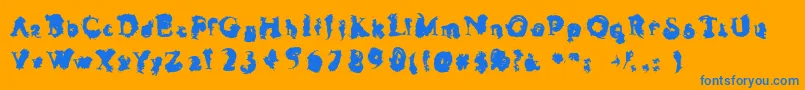 Inglorio Font – Blue Fonts on Orange Background