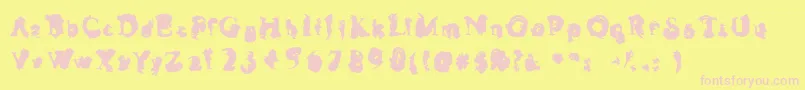 Inglorio Font – Pink Fonts on Yellow Background