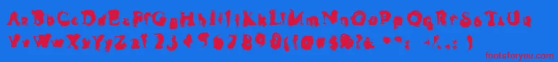 フォントInglorio – 赤い文字の青い背景