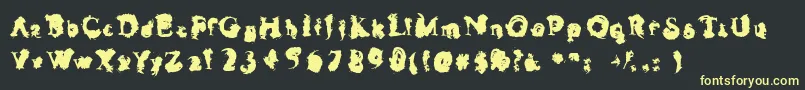 フォントInglorio – 黒い背景に黄色の文字
