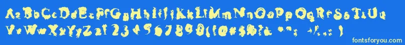 Inglorio Font – Yellow Fonts on Blue Background