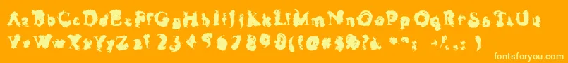 Inglorio-Schriftart – Gelbe Schriften auf orangefarbenem Hintergrund