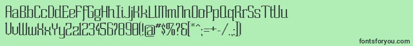 フォントSowide ffy – 緑の背景に黒い文字