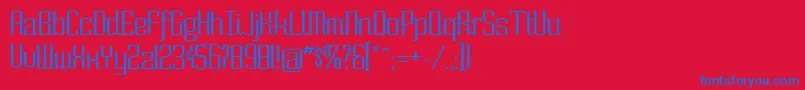 フォントSowide ffy – 赤い背景に青い文字