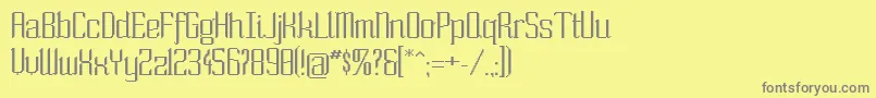 Sowide ffy-Schriftart – Graue Schriften auf gelbem Hintergrund