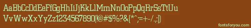 NiteLightLight-fontti – vihreät fontit ruskealla taustalla