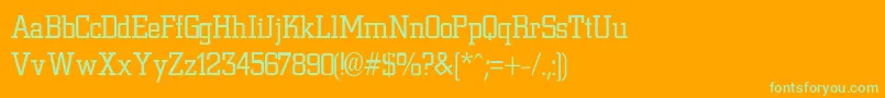 NiteLightLight Font – Green Fonts on Orange Background