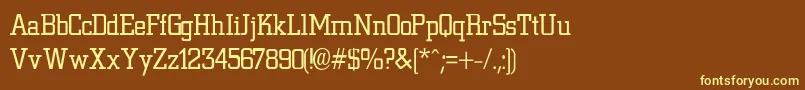 NiteLightLight-fontti – keltaiset fontit ruskealla taustalla