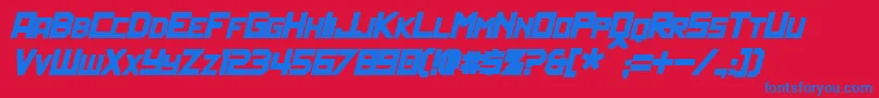 PolitikBoldItalic Font – Blue Fonts on Red Background