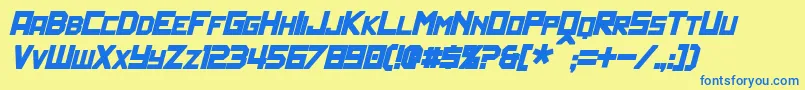 PolitikBoldItalic Font – Blue Fonts on Yellow Background