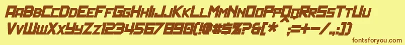 PolitikBoldItalic Font – Brown Fonts on Yellow Background