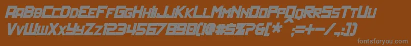 PolitikBoldItalic-Schriftart – Graue Schriften auf braunem Hintergrund