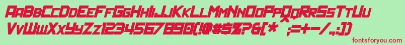 PolitikBoldItalic Font – Red Fonts on Green Background