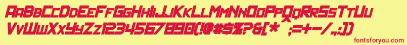 PolitikBoldItalic Font – Red Fonts on Yellow Background