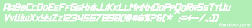 フォントPolitikBoldItalic – 緑の背景に白い文字