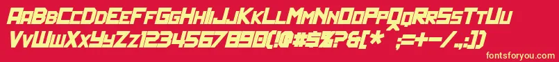 PolitikBoldItalic Font – Yellow Fonts on Red Background