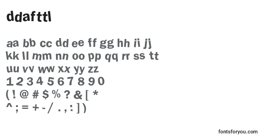 A fonte DdafttL – alfabeto, números, caracteres especiais