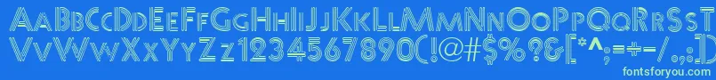 DinerNormal Font – Green Fonts on Blue Background