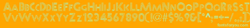 DinerNormal Font – Green Fonts on Orange Background